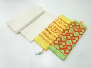 アンティーク　名古屋帯地反物・帯芯セット